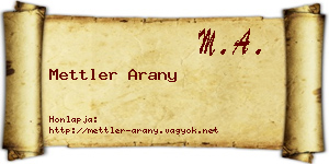 Mettler Arany névjegykártya